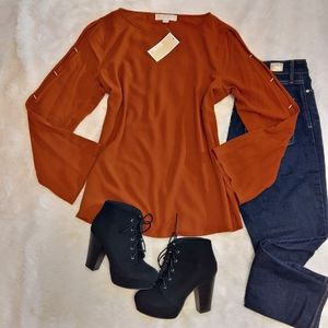 -SOLD- Michael Kors Maple Leaf Blouse